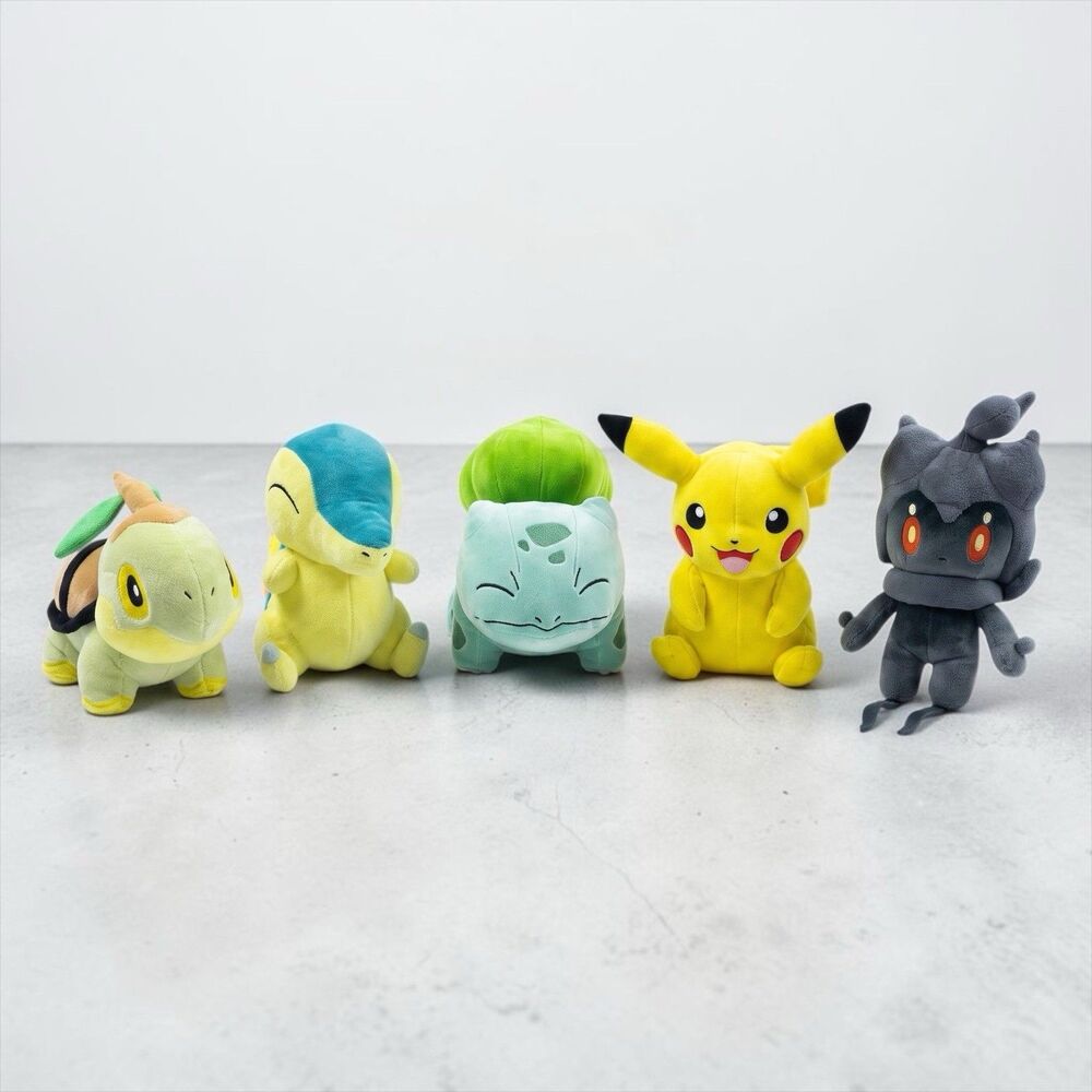 Pokémon Plush‎ Lot 5 Turtwig Cyndaquil Bulbasaur Pikachu Marshadow Stuffed Toys